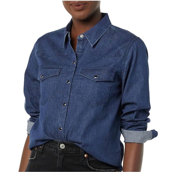 New Goodthreads Denim Button Down Long-Sleeve Shirt - Picture 1 of 10